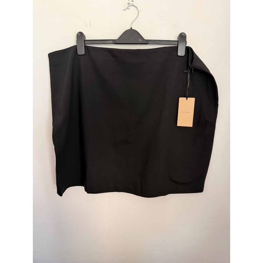 Halogen Womens Plus 2X Black Cotton Stretch Work Mini Skirt NWT Dark Academia